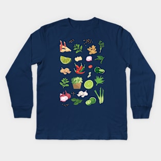 Tropical Vegetable Pattern Kids Long Sleeve T-Shirt